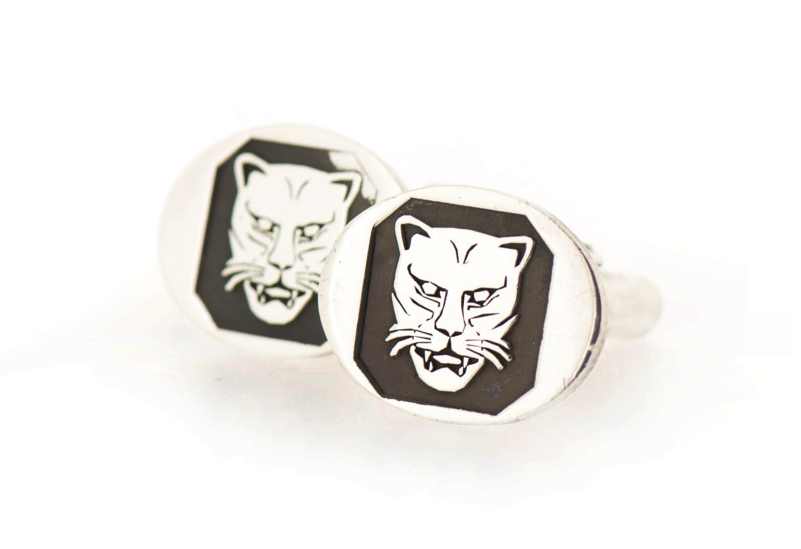 Leopard Cufflinks with 3D Laser Engraving