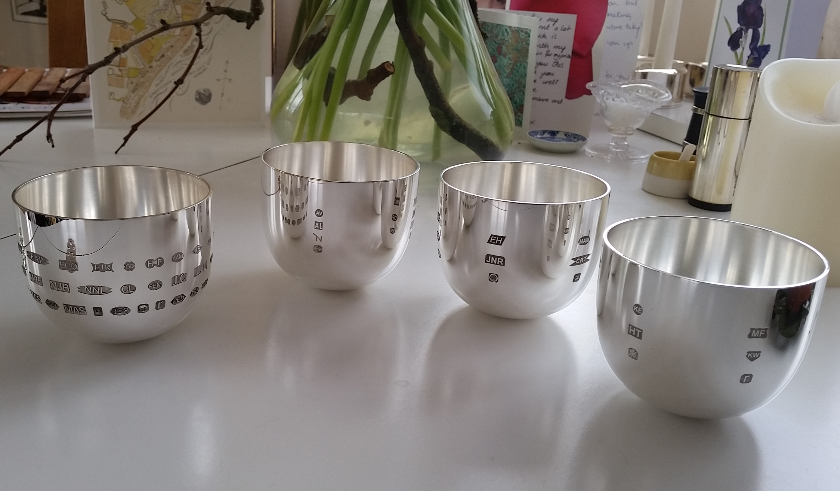 The four tumblers together at Charmian's home