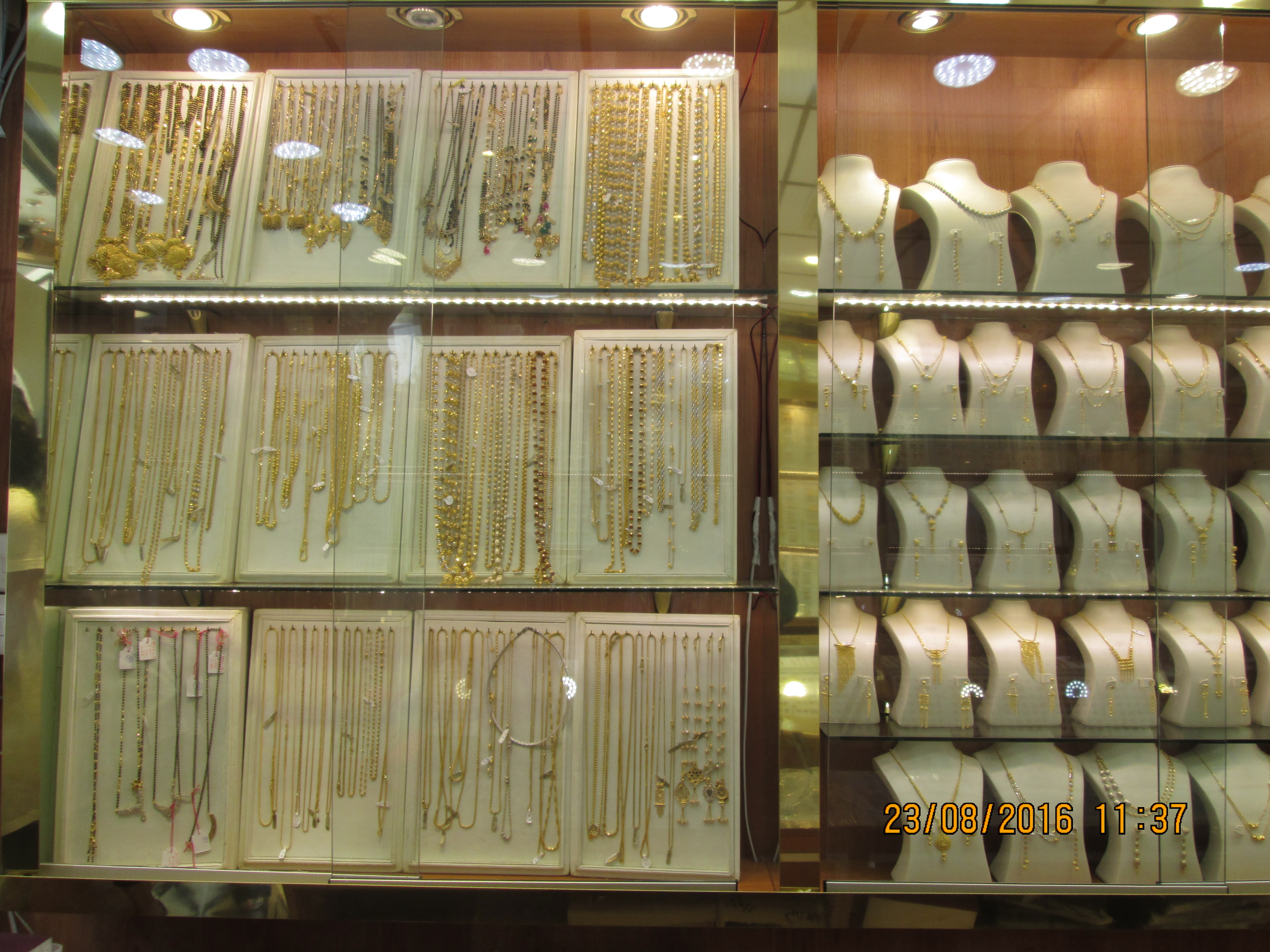 A display of under carat jewellery