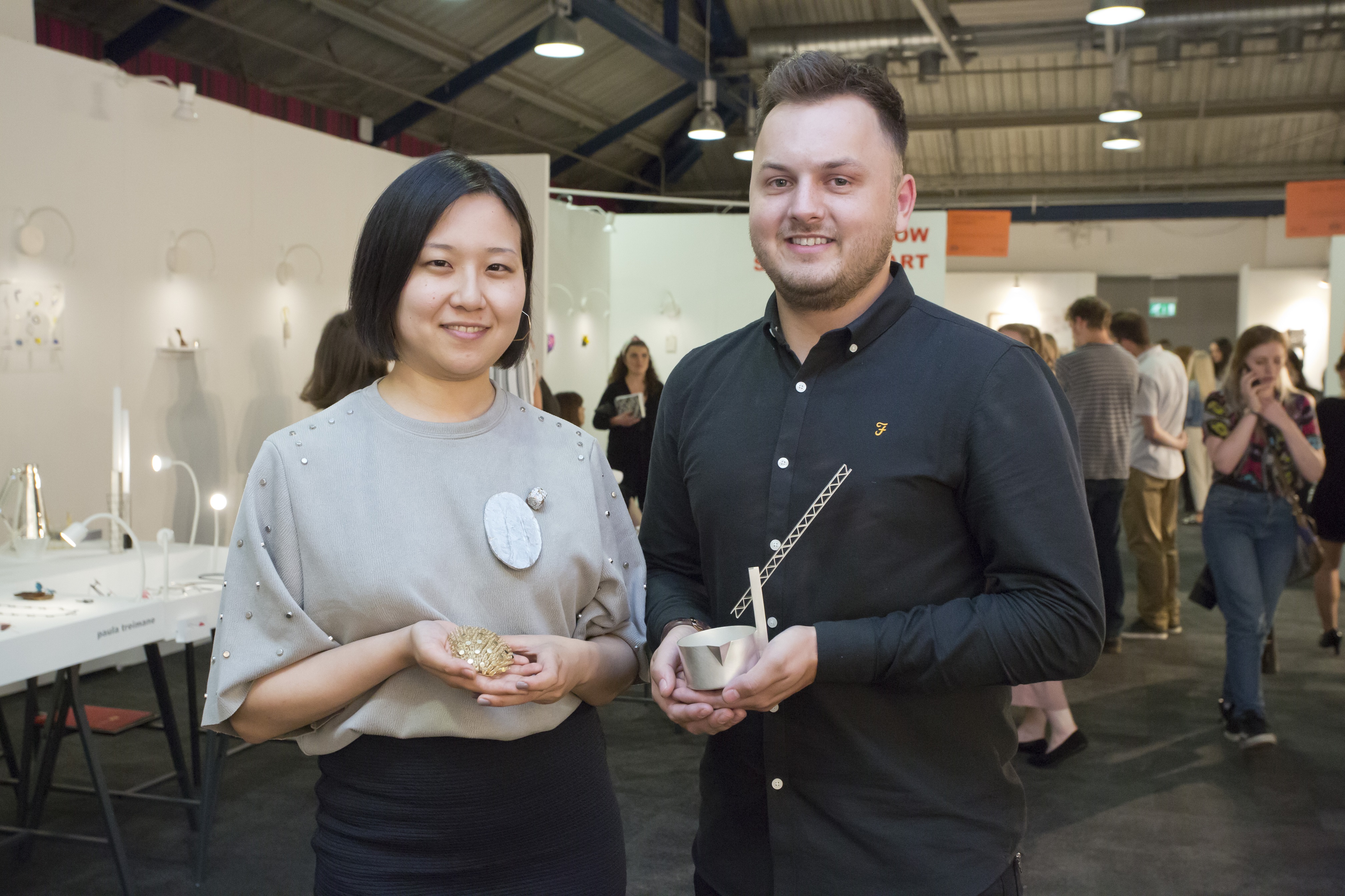 New Designers Goldsmiths' Company Award winners Miki Asai and Andrew Fleming. Photography by thedpc.com