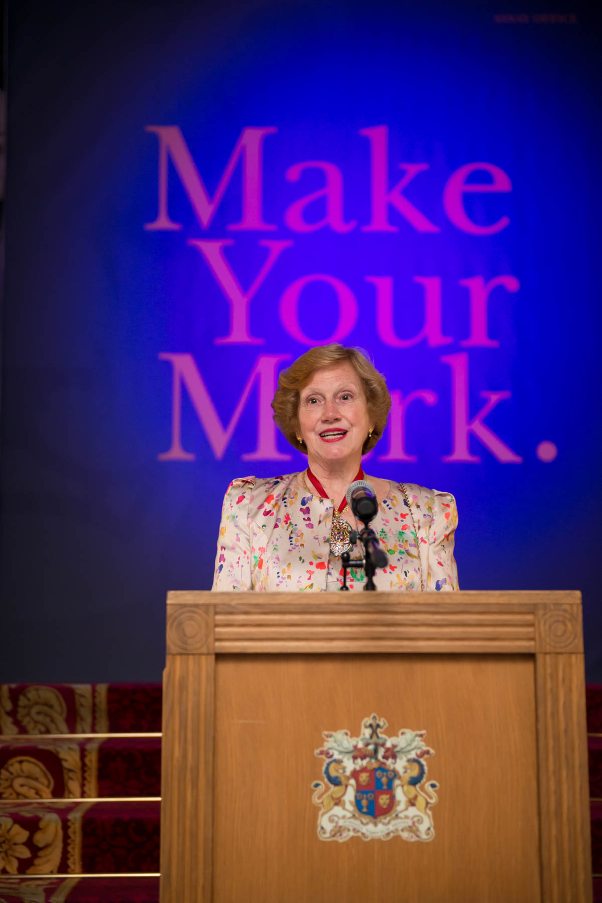 Prime Warden Judith Cobham-Lowe speaking at the event