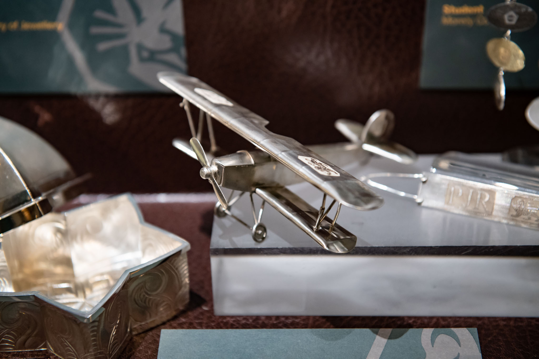 The judges felt this piece used the hallmarks in a clever way and for a submission by a student, judges were impressed by the level of craftsmanship of this entry.  Peter Roberts, ‘Remembrance’ – Silver Model Plane.  Student - Ms. A. Hamilton Creative Jewellery