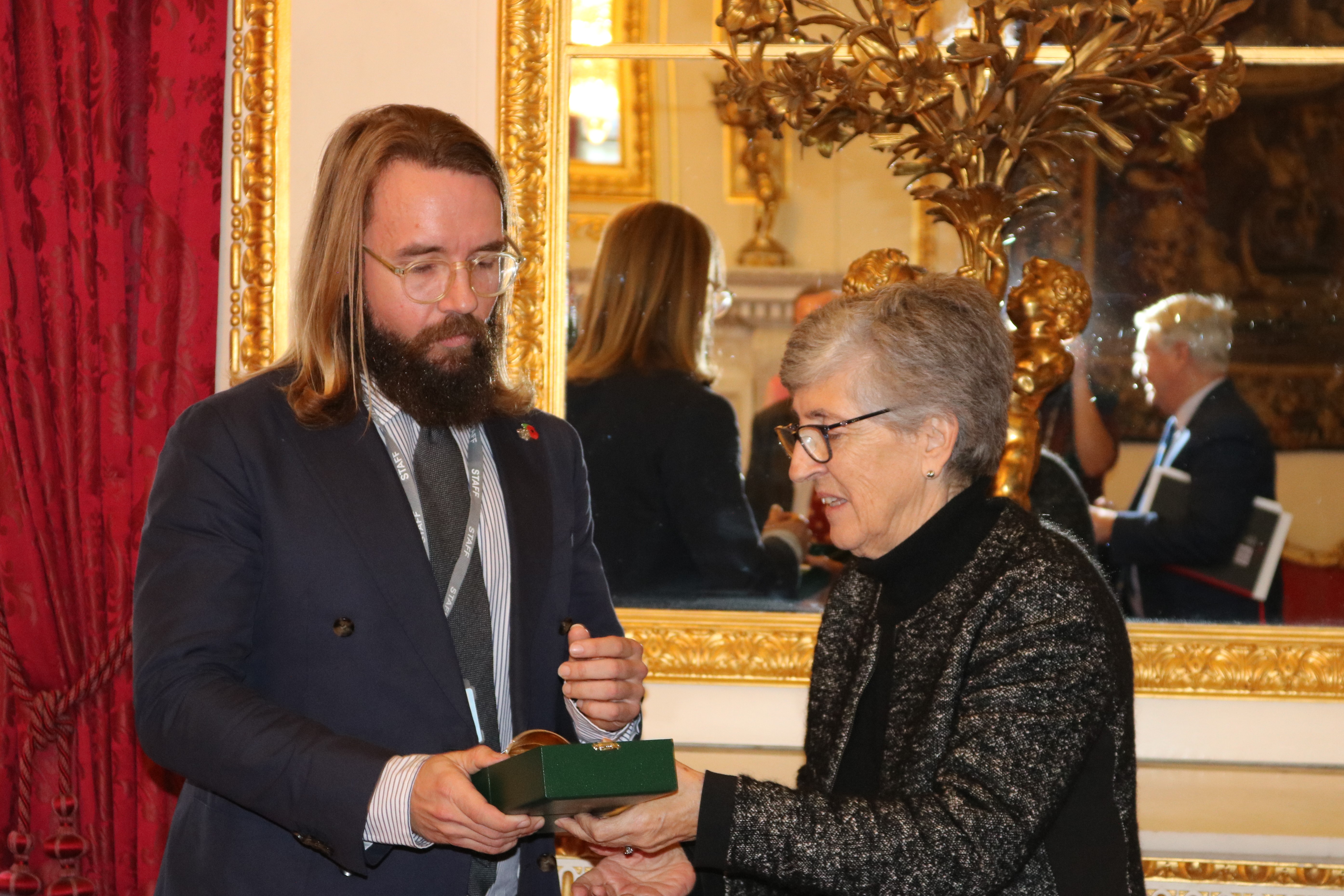 Will Evans with Prime Warden Dame Lynne Brindley
